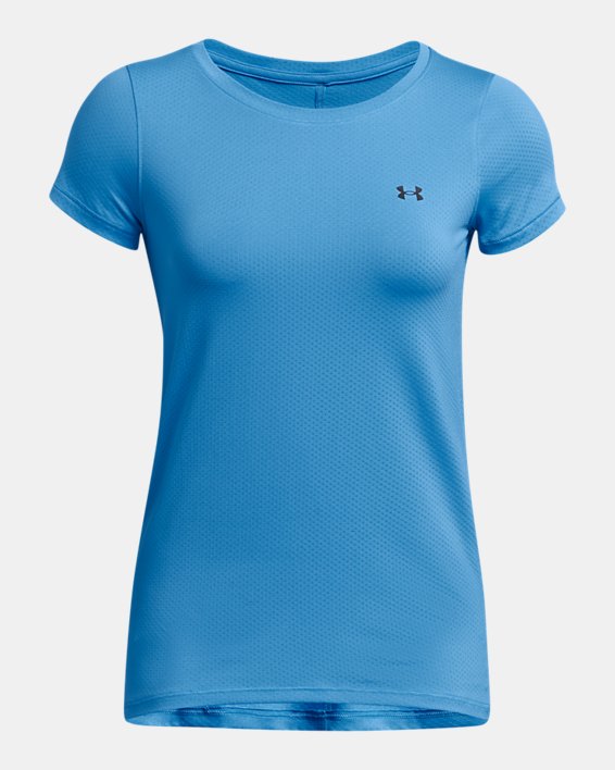 Women's HeatGear® Armour Short Sleeve in Blue image number 3